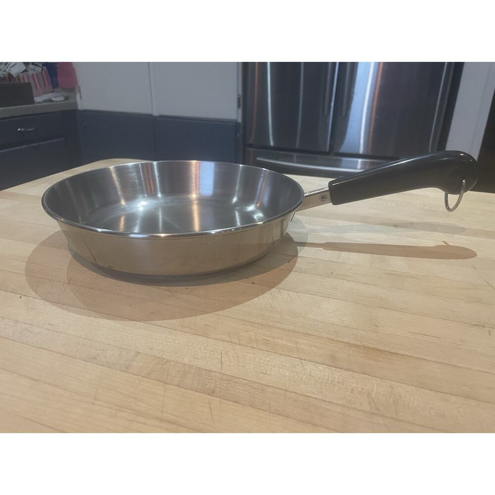 Revere Ware 9" Skillet Frying Pan Stainless Steel No Lid Heavy Durable For Cooks